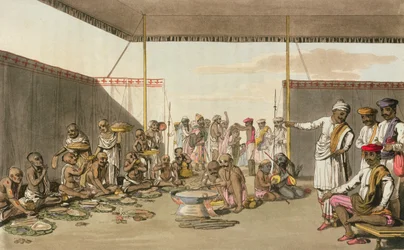 Un Surdar Marratta divertissant des Brahmanes, de 